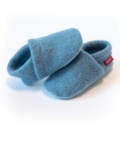 Krabelschuhe Walkloden hellblau